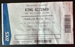 Ticket stub, tags: Ticket - King Gizzard & The Lizard Wizard / Leah Senior on Oct 22, 2022 [549-small]