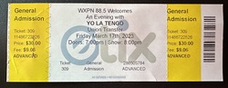 Ticket stub, tags: Ticket - Yo La Tengo on Mar 17, 2023 [552-small]