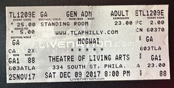 Ticket stub, tags: Ticket - Mogwai / Xander Harris on Dec 9, 2017 [559-small]