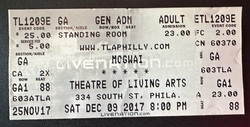 Ticket stub, tags: Ticket - Xander Harris / Mogwai on Dec 9, 2017 [559-small]