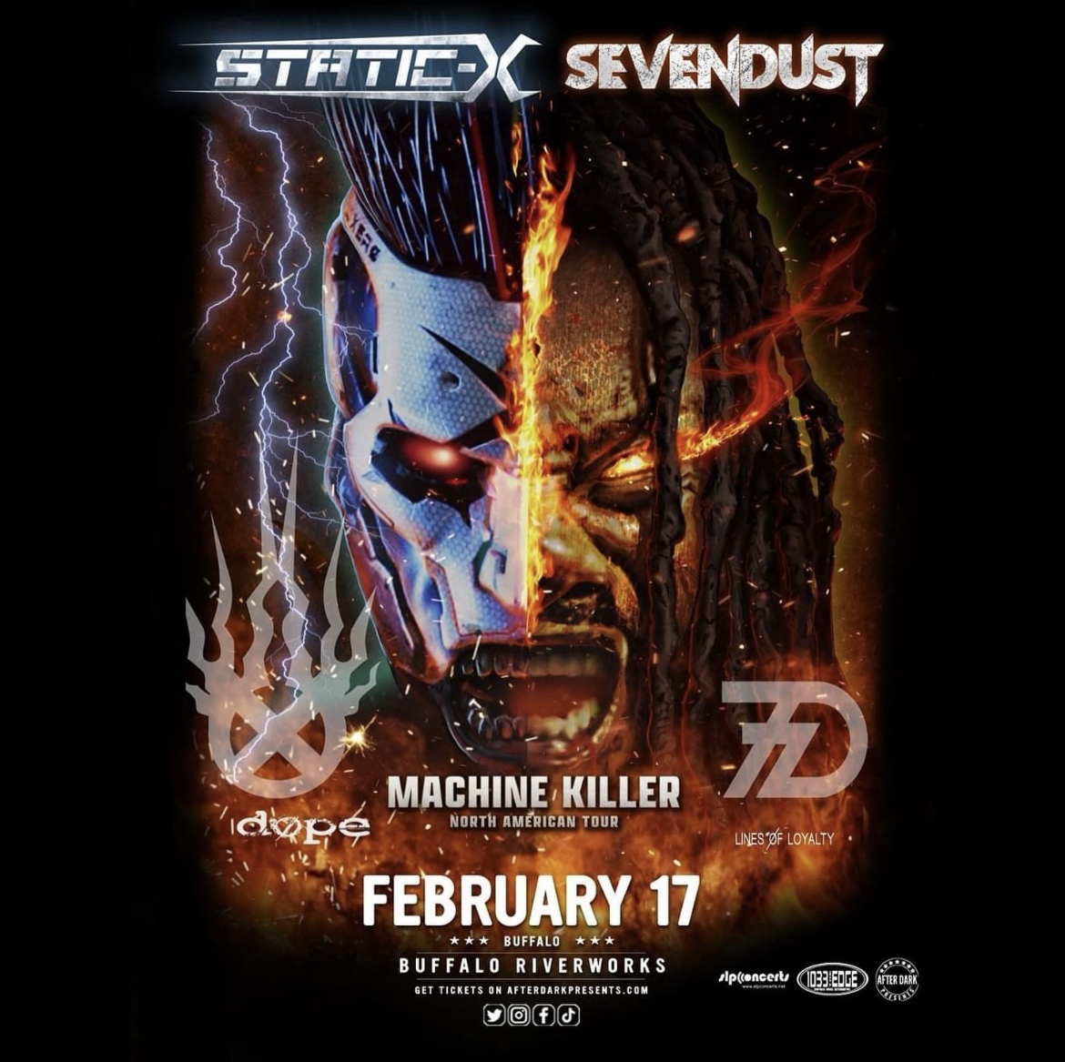 Feb 17, 2024 StaticX / Sevendust / Dope / Lines of Loyalty at Buffalo