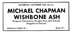 Michael Chapman / Wishbone Ash on Oct 10, 1970 [375-small]