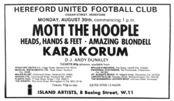 Mott the Hoople / Heads Hands & Feet / amazing blondell / Karakorum on Aug 30, 1971 [388-small]