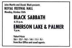 Emerson Lake and Palmer / Black Sabbath on Oct 26, 1970 [394-small]