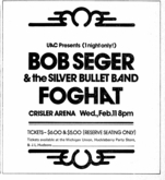 Bob Seger & The Silver Bullet Band / Foghat on Feb 11, 1976 [090-small]