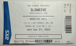 Ticket stub, tags: Ticket - Slowdive / Drab Majesty on Sep 27, 2023 [183-small]