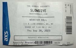 Ticket stub, tags: Ticket - Slowdive / Drab Majesty on Sep 28, 2023 [184-small]