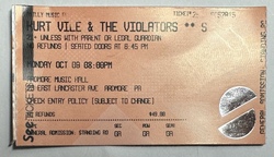 Ticket stub, tags: Ticket - Kurt Vile & The Violators / Schoolly D / Emily Robb on Oct 9, 2023 [353-small]