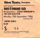 Motörhead / Zodiac Mindwarp & the Love Reaction on Sep 15, 1986 [602-small]