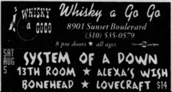System of a Down / Lovecraft / 13th Room / Bonehead / Alexa's Wish on Aug 5, 1995 [710-small]