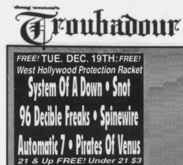 System of a Down / Snot / Automatic Seven / 96 Decibel Freaks / Spinewire / Pirates of Venus on Dec 19, 1995 [771-small]