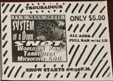 System of a Down / Snot / World In Pain / Transultra / Microcosm: G.O.D. on May 28, 1996 [826-small]