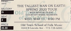 The Tallest Man On Earth / Courtney Marie Andrews on Mar 11, 2020 [880-small]