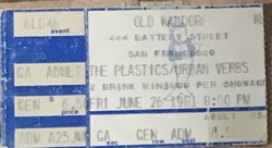 The Plastics / Urban Verbs on Jun 26, 1981 [962-small]