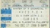 System of a Down / (hed) p.e. / Dial 7 / Livid on Dec 17, 1998 [223-small]