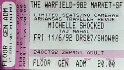 michelle shocked / Taj Mahal / Clarence "Gatemouth" Brown / Alison Brown / Dollar Bill on Nov 6, 1992 [315-small]