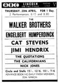 The Walker Brothers / Englebert humperdink / Cat Stevens / Jimi Hendrix on Apr 20, 1967 [754-small]
