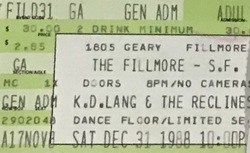 k.d. lang and the Reclines on Dec 31, 1988 [836-small]