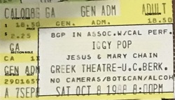 Iggy Pop / The Jesus and Mary Chain / The Hangmen on Oct 8, 1988 [838-small]