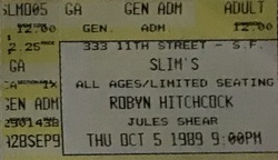 Robyn Hitchcock / Jules Shear on Oct 5, 1989 [851-small]