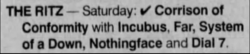 System of a Down / Incubus / Far / Nothingface / Dial 7 / Corrosion Of Conformity on Oct 3, 1998 [230-small]