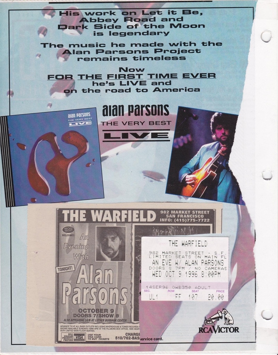 Alan Parsons Project Concert & Tour History Concert Archives