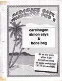 Carcinogen / Simon Says / Bone Bag on Feb 8, 1997 [493-small]