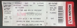 Ticket stub, tags: Ticket - Lettuce / DJ Brownie on Nov 4, 2023 [858-small]