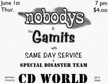 The Nobodys / The Gamits / Same Day Service / Special Disaster Team on Jun 1, 2000 [993-small]