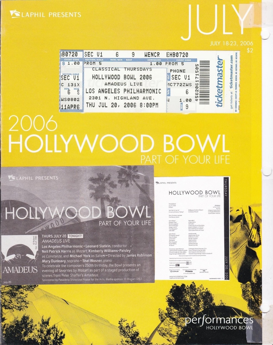 Jul 20, 2006 Los Angeles Philharmonic at Hollywood Bowl Los Angeles