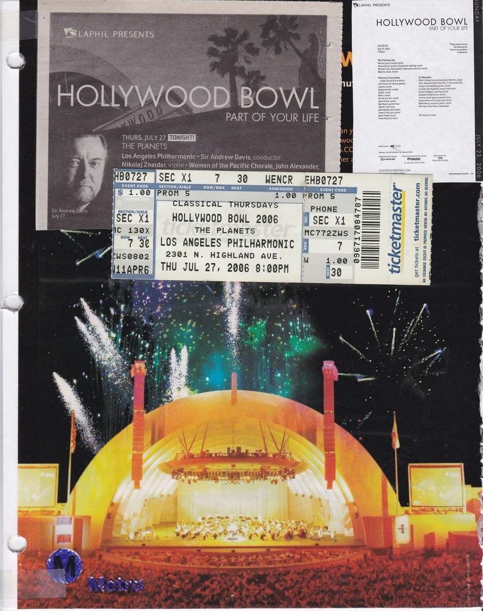 Jul 27, 2006 Los Angeles Philharmonic at Hollywood Bowl Los Angeles