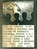 Flipper / Clocks of Paradise / Wilma / Minimal Man on Oct 9, 1981 [483-small]