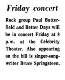 Paul Butterfield's Better Days / Bruce Springsteen on Mar 9, 1973 [681-small]