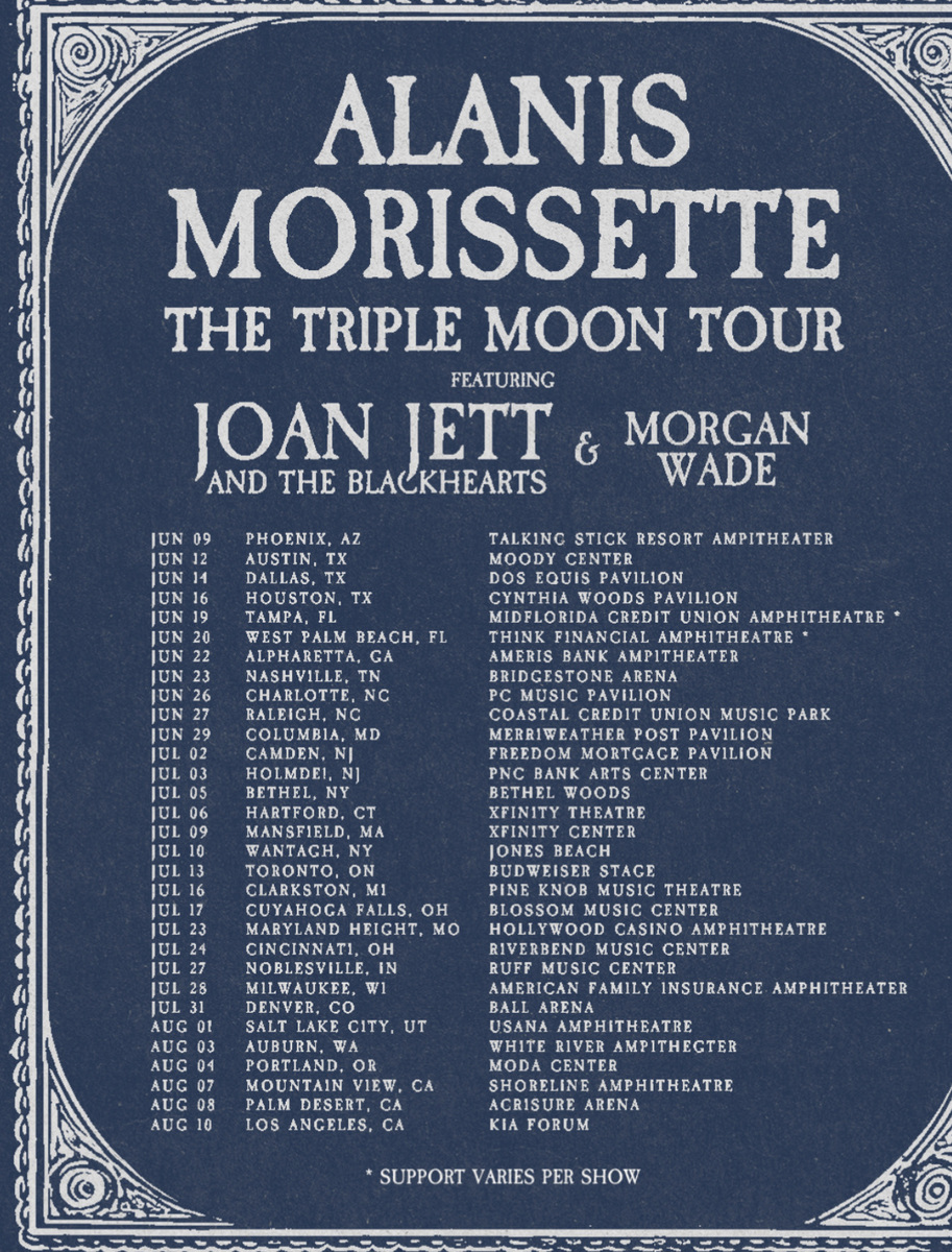 Jul 02, 2024 Alanis Morissette / Joan Jett & The Blackhearts /