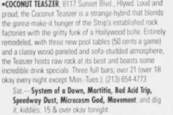 System of a Down / Morticia / Bad Acid Trip / Speedway Dust / Microcosm: G.O.D. / Movement on Jul 27, 1996 [727-small]
