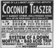 System of a Down / Morticia / Bad Acid Trip / Speedway Dust / Microcosm: G.O.D. / Movement on Jul 27, 1996 [728-small]