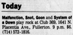 System of a Down / Snot / Malfunction / Goon on Aug 31, 1996 [773-small]