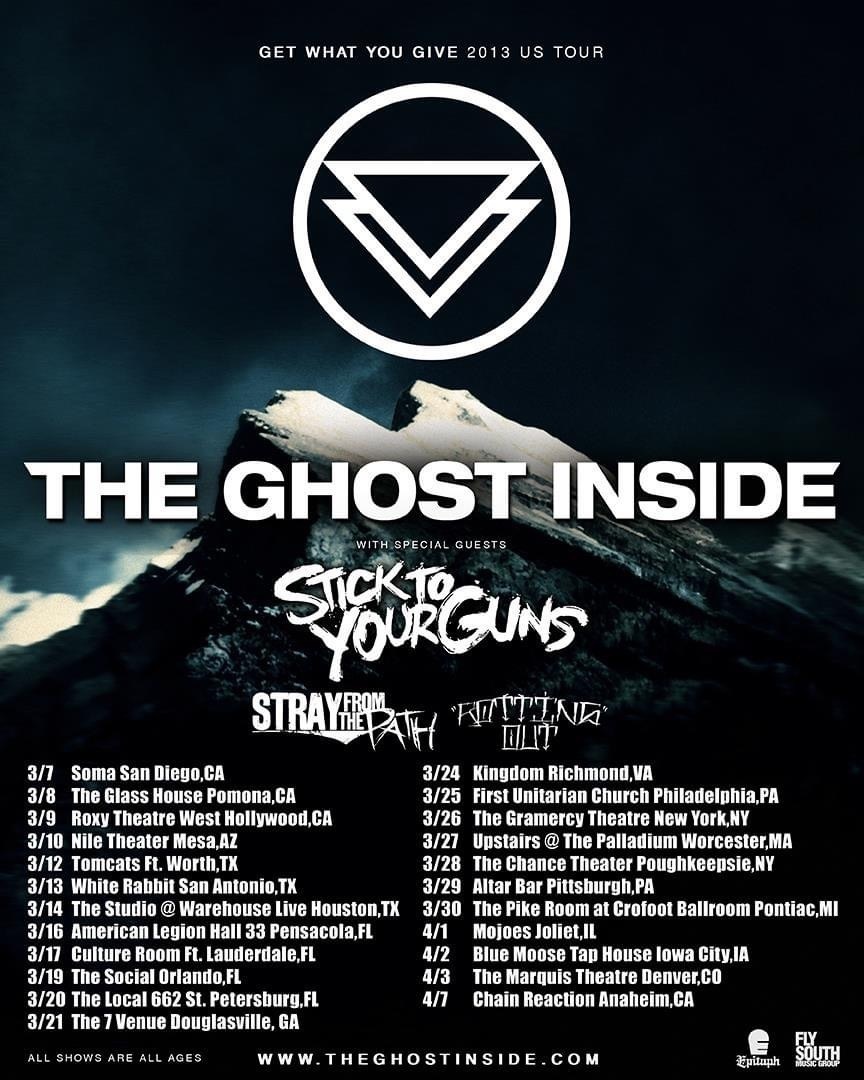 The Ghost Inside's 2013 Concert & Tour History | Concert