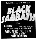 Black Sabbath / Argent / Gentle Giant on Aug 30, 1972 [973-small]