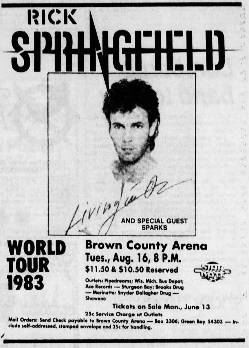 Rick Springfield Concert & Tour History (Updated for 2023 2024) Concert Archives
