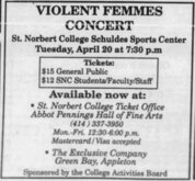 Violent Femmes / Sigmund Snopek III / The Stringbeans on Apr 20, 1993 [264-small]