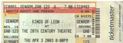 Kings Of Leon on Apr 3, 2003 [321-small]