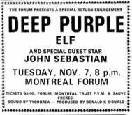 Deep Purple / Elf / John Sebastian on Nov 7, 1972 [611-small]