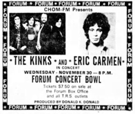 The Kinks / Eric Carmen on Nov 30, 1977 [618-small]