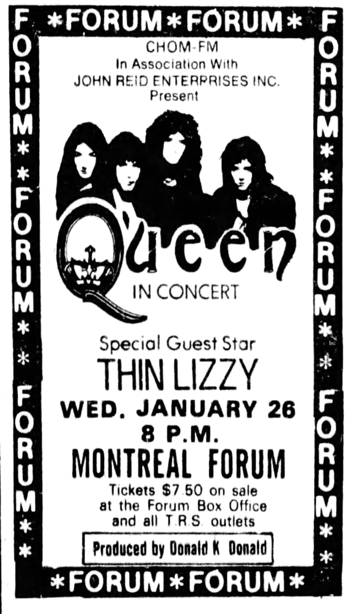 queen and thin lizzy tour 1977