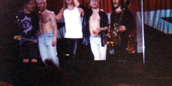 Def Leppard, Wembley Arena, 27 Nov 1996, with heads chopped off, as all disposable cameras did then!, Def Leppard / Terrorvision on Nov 27, 1996 [642-small]