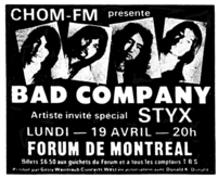 Bad Company / Styx on Apr 19, 1976 [983-small]