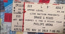 Drake & Migos - Aubrey & the Migos Tour, tags: Drake, Migos, French Montana, Roy Woods, Atlanta, Georgia, United States, Ticket, Philips Arena - Drake / Migos / Roy Woods / French Montana on Nov 16, 2018 [986-small]