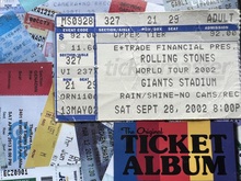 The Rolling Stones - Concert Ticket 2002, tags: Pretenders, The Rolling Stones, East Rutherford, New Jersey, United States, Ticket, Giants Stadium - The Rolling Stones / Pretenders on Sep 28, 2002 [995-small]