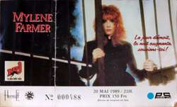 tags: Mylene Farmer, Paris, Île-de-France, France, Ticket, Le Dôme de Paris - Palais des Sports - Mylene Farmer on May 22, 1989 [752-small]